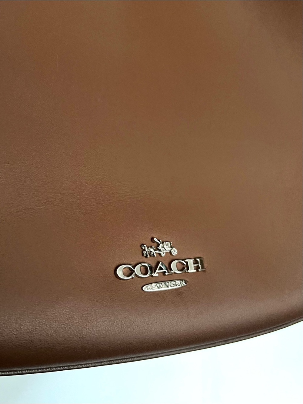 Coach Nomad Mae Burnished Glovetanned Leather Brown Hobo Crossbody Bag 54868 - Picture 4 of 10